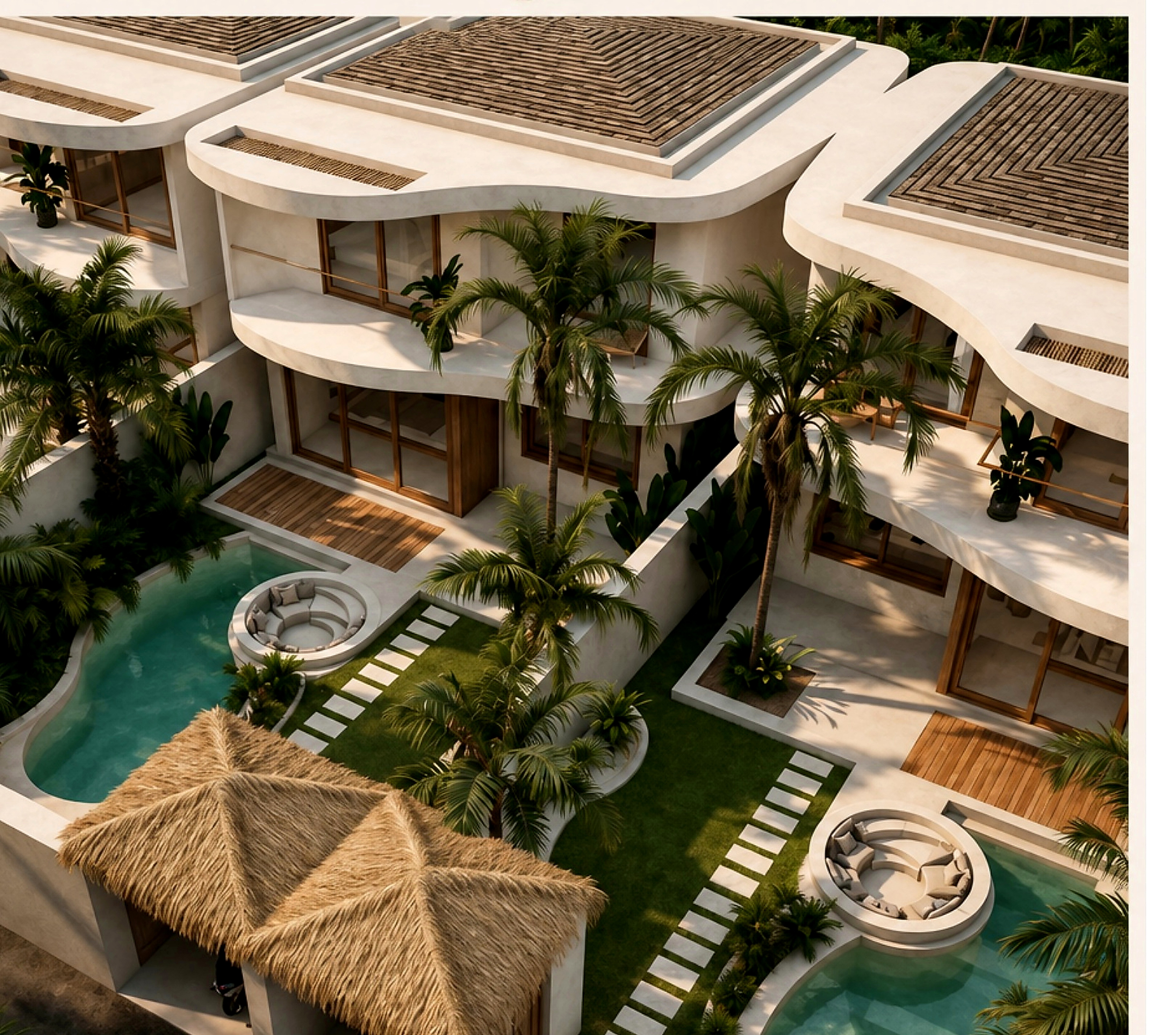 Aerial render of Zunara villas
