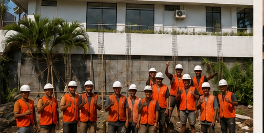 Project team on site